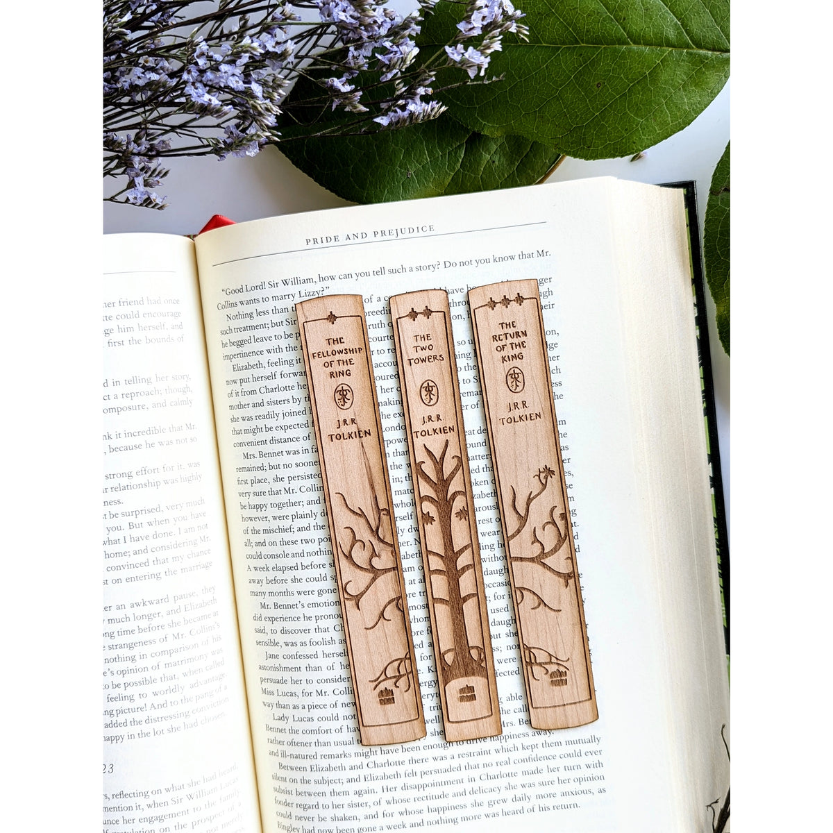 Tolkien LotR Book Spine Trio Wooden Bookmarks – The Garden Keep