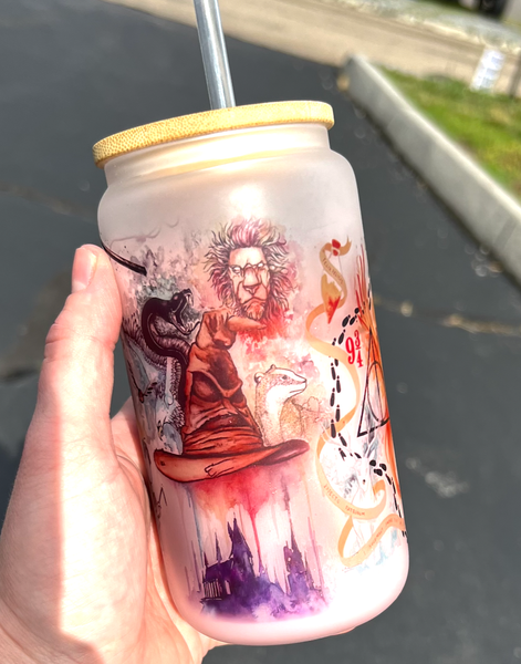 Watercolor Wizard Glass Can